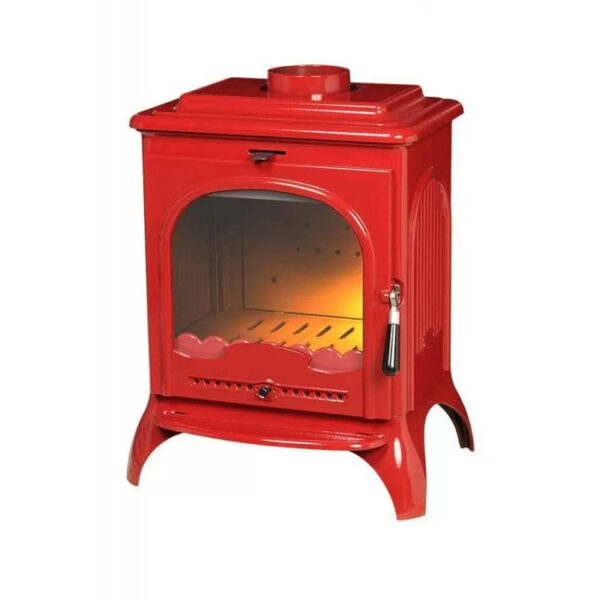 Estufa de leña esmaltada en rojo SEVILLA II - INVICTA